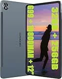 DOOGEE T20 Ultra Tablet PC, G99 Octa-Core 32GB RAM + 256GB ROM (TF 2TB), Batteria 10800mAh / 18W, 12 Pollici TÜV SÜD, 2.4K, Dual 4G LTE/SIM, 16MP + 8MP, OTG/GPS/BT5 Widevine L1 Grau