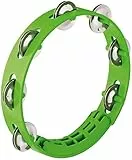 Nino Percussion Compact Tambourine Instrument - Musikinstrument für Kinder ab 3 Jahren - Durchmesser 8 Zoll - Kunststoff, Grün (NINO49GG)