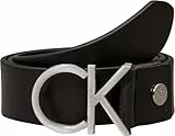Calvin Klein Damen Gürtel Ck Logo Belt Ledergürtel, Schwarz (Black), 85 cm