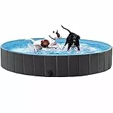 Yaheetech Hundepool für Hunde, Swimmingpool 100/120/140/160 x 30 cm, Hund Planschbecken Schwimmbecken, Faltbarer Pool Badewanne Wasserbecken, Klappbares Haustier-Duschbecken