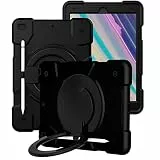 Hülle für iPad 9./ 8./ iPad 7. Generation, iPad 10,2-Zoll-Hülle 2021/2020/2019 mit dreischichtiger sturzsicherer Hybrid-Schutzhülle, Ganzkörper-Silikon + PC-Schutz drehbarer Ständer stoßfeste Hülle