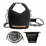 K&F CONCEPT Kameratasche, Modische Umhängetasche, Tragbare Leichte Camera Bag, Geeignet für Kleine Liner Bag mit Spiegellose Kamera, Schwarz