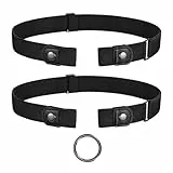 JasGood 2 Stück Gürtel Ohne Schnalle,Elastischer Unsichtbarer Gürtel, Dehnbarer Stretchgürtel für Damen und Herren,Justierbar Schnallenfreier Gurtel Für Jeans Hosen