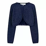 BlackButterfly Mädchen Langarm Bolero Funkeln Strickjacke Kinder (Nachtblau, 11-12 Years)