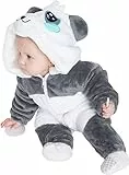 corimori 1850 Mei der Panda Baby Neugeborenen Onesie Jumpsuit Strampler Anzug Kostüm Verkleidung (60-70 cm), Blau Weiß