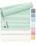 Fit-Flip Hamamtuch aus 100% Baumwolle – saugfähig und schnelltrocknend – türkisches Saunatuch, Strandtuch, Duschtuch, Badetuch, Yogatuch – Aqua – 100x200cm Diamond