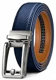 KEMISANT Ledergürtel Herren, Gürtel Herren Automatik Ratsche Leder Gürtel 35mm für Anzug und Freizeit,Mikroverstellbarer Gürtel Passt Überall(Navy Blau-110cm/30-36' taille verstellbar)