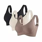 3er Pack Komfort Nahtlos BHS Damen Set Klassische BH Ohne Bügel Sport P-ush Up mit Verstellbarem Bustier Große Brüste Unterwäsche Starker Halt Trainings Schlaf BHS Gepolstert für Alltag Yoga