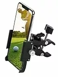 ZIDIYORUO Golfwagen-Handyhalterung, Aluminium-Handy-Caddy für 11,9 - 18 cm große Geräte, 360° verstellbare Golf-Handyhalterung für Golfer mit C-Clip für Golfwagen, Fahrrad, Motorrad und Kinderwagen