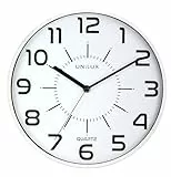 Unilux Wanduhr pop 28,5cm in weiss, großes Ziffernblatt, ohne Ticken