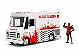 Jada Toys Fahrzeug Taco Truck 1:24 mit Deadpool Figur 7Cm