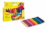 Jovi Wachsmalstifte Jovicolor, geruchlos, bruchsicher, leicht auswaschbar, für alle Altersgruppen, Schachtel mit 12 Farben
