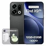 OPPO Find X9 5G 12+512GB, AI-freigeschaltetes Smartphone, 6,59' 120Hz ProXDR Display, 50MP Hasselblad-Kamera, 4K Motion, 7025 mAh Akku, IP69, Space Black (inkl. 80W SUPERVOOC Ladegerät und Enco Air4)