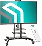 ONKRON TV Ständer rollbar für 50-86 Zoll Fernseher, max Last bis 105.9 kg, elektrischer TV Standfuss höhenverstellbar Fernbedienung, max VESA 800x500, Fernsehständer mit Rollen Schwarz TS1881E-B