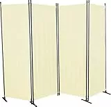 Angerer Freizeitmöbel GmbH Paravent - Raumteiler & Raumtrenner Sichtschutz - Outdoor Paravent für Windschutz & Schatten auf Balkon (4-teilig, PE beige)