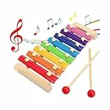 Gearmax Das Bunte Glockenspiel-Set Von Glockenspiel Für Kinder Glockenspiel Harmonisches Xylophon 8-Note 8 Töne Aus Holz Musikinstrument Für Mädchen Und Jungen Ab 1 Jahren