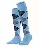 Burlington Damen Kniestrümpfe Queen W Kh Baumwolle lang gemustert 1 Paar, Blau Light Blue 6541, 36-41