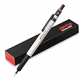 rOtring 500 Feinminenstift | 0,5 mm HB-Mine | Weißer sechseckiger Kunststoffschaft und rutschfestestrukturierte Metallgriffzone