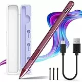 Stylus-Stift für Microsoft Surface Pro 12/11/10/9/8/7/6/5/4/3/X, Laptop/Book/Go3/Go2, mit Aufbewahrungsbox, 4096 Druckstufen, magnetisch, USB-C Schnellladen, Handballenerkennung, Rot