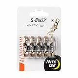 NiteIze LSBMA-29BG-5R7 S-Biner MicroLock, Verriegelungsschlüsselhalter, Aluminium, 5er-Pack, Coyote