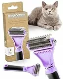Pretty Paw ® Katzen Bürste für schonende & präzise Haarentfernung I Geeignet als Katzenbürste Langhaar & Katzenbürste Kurzhaar gegen Verfilzungen I Angenehm massierende Unterfellbürste Katze