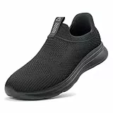 ODCKOI Sneaker Herren Hands-Free Turnschuhe Leichtgewichtige Atmungsaktive Slip on Sneaker Herren Bequeme Mesh Freizeitschuhe schnürsenkel ohne binden Sportschuhe-Schwarz-43