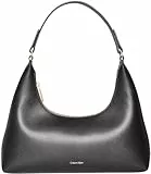 Calvin Klein Damen Schultertasche Foil Logo mit optionalem Tragegurt, Schwarz (Black/Toasted Coconut), Einheitsgröße