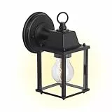 BRILLIANT Irvin Außenwandleuchte Schwarz – hängende Wandlampe mit IP23 – E27 Fassung für LED-Leuchtmittel – wetterfeste Außenlampe aus Metall/Glas – für Hauswand, Terrasse & Garten