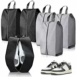 6 Stück Schuhbeutel Reise, Wasserdicht Schuhtasche mit Reißverschluss Staubdicht Shoe Bag Schuhsack Schuhtaschen Organizer für Reisen Oder Zuhause-Aufbewahrung (Schwarz, Grau)