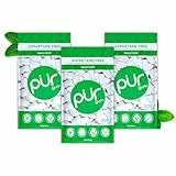 PUR Gum | Zuckerfreier Kaugummi | Mit Xylit | Vegan, Aspartamfrei & Glutenfrei | Natürlicher Kaugummi Mit Spearmint-Geschmack, 55 Stück (3er Pack)