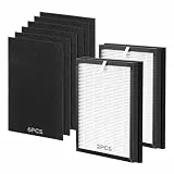 Dhyala Official 6 Vorfilter & 2 HEPA-Filter, kompatibel mit dem Luftreiniger KJ03, entfernt Pollen, Staub und Rauch