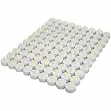 OSHINE100 led teelichter, Elektrische flackernde batteriebetriebene Kerzen, 3.4x3.6 cm Batterien CR2032 Plastik,Warmes Gelb [Batterien enthalten]