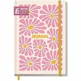 Häfft paper&you® dotted Journal A5 mit Gummiband Pink Flowers 156 Seiten, Notizbuch gepunktet, Tagebuch - nachhaltig & klimafreundlich