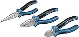 Bosch Professional 3 tlg. Zangen Set (Kombinationszange, Spitzzange und Seitenschneider, mit Einlage)