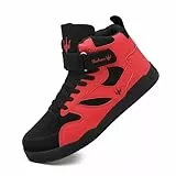 K DUORO Herren High Top Sneaker Leichtgewichts Walking Schuhe (Schwarz/rot, Erwachsene, Herren, 43, Numerisch, EU Schuhgrößensystem, M)