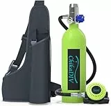 CHIKADIV Mini-Tauchtank, Lungentank für Erwachsene, 1 l, tragbarer Tauchzylinder, bis zu 20 Minuten Tauchzeit, kleine Tauchausrüstung für Notfallrettung, Unterwasser-Erkundung, F1, Grün