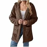 KOG Fleecejacke Damen Herbstjacke Warmes Fleecemantel Teddy Jacken Einfarbig Streetwear Frau Pullover Winterjacke Blusenjacke Vliesjacke Steppmantel Laufjacke Softshelljacke Braun XXL