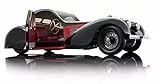 Bauer Exclusive Bugatti Type 57SC Atalante 1937: Originalgetreues, limitiertes Modellauto 1:12, Türen und Motorhaube beweglich, schwarz-rot (7828-Z75)