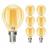 Dehobo E14 LED Warmweiss - Glühbirne E14 Vintage Lampe - 2700K 4W 380 Lumen Birnen - Filament Glühlampen Bernstein Glühen 360° Abstrahlwinkel - Nicht Dimmbar 6 Stück