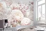 Komar Vlies Fototapete - Spring Roses - Größe 336 x 240 cm - Tapete, Schlafzimmer, Blumen, Floral, Rosen, Rosentapete, Romantik