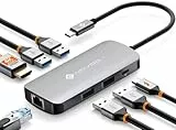 NOVOO Mulitport Adapter USB C auf Ethernet, 7 in 1 Hub USB C auf HDMI 4K, 100 W PD Ladeanschluss, USB x 4, USBC Hub für MacBook Pro MacBook Air Chromebook