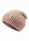 Sterntaler Strickmütze mit Umschlag - Lässige Mädchen Beanie - Winter Mütze Two Tone - Babymütze mit Rippenstrick Muster - zartrosa, 49