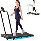 Laufband für Zuhause mit Neigung, 2 in 1 Walking Pad, Klappbar Laufband mit Steigung, 2.5HP Under Desk Schreibtisch Treadmill für Zuhause & Büro, Fernbedienung, Keine Installation (Rot)