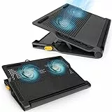 Targus 4333556 Laptop Kühler, Cooling Pad inkl. USB Hub mit 4 USB,2 Ports, 4-fach 4-fach höhenverstellbarer Laptopständer mit Lüfter für bis zu 17' Notebooks – AWE81EU