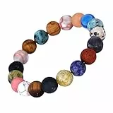 LIOOBO Natürlicher Stein Armband Solar System Planet Perlen Damen Kreatives Langlebiges Schmuckstück Alltag Reise Accessoire