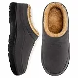 HomeTop Herren Mokassin Hausschuhe Weiche Warme Rutschfeste Memory Schaumstoff Innen Pantoffeln mit flauschigem Futter Grau,40-41 EU