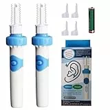 Oroclean Ohrenschmalz Entferner, Ohrenschmalz Entferner Sauger Podomax Ohrenschmalz-Reiniger, Sicheres Und Weiches Ear Cleaner, Mit 2 Waschbaren Ersatzköpfen Und Batterie (2 Stück)
