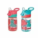 Nuby – Incredible Gulp Trinklernbecher für Babys – Baby-Trinkflasche 360 ml mit Griff und weichem Trinkaufsatz – Auslaufsicherer Becher mit Erdbeermotiv – 2er-Pack – Geeignet ab 18 Monaten