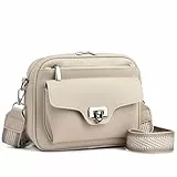Myhozee Umhängetasche Damen Wasserdicht Tasche - Handtasche Damen Crossbody Bag Veganem Leder Schultertasche Handytasche zum Einkaufen，Ausflügen，und Arbeiten Reisetasche Apricot