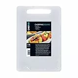 Chef Aid Weiße Poly-Schneidebrett, multifunktionale rutschfeste Oberfläche, leicht zu reinigen und spülmaschinenfest, mit Griff, 35 x 24 cm, weitere Farben verfügbar.